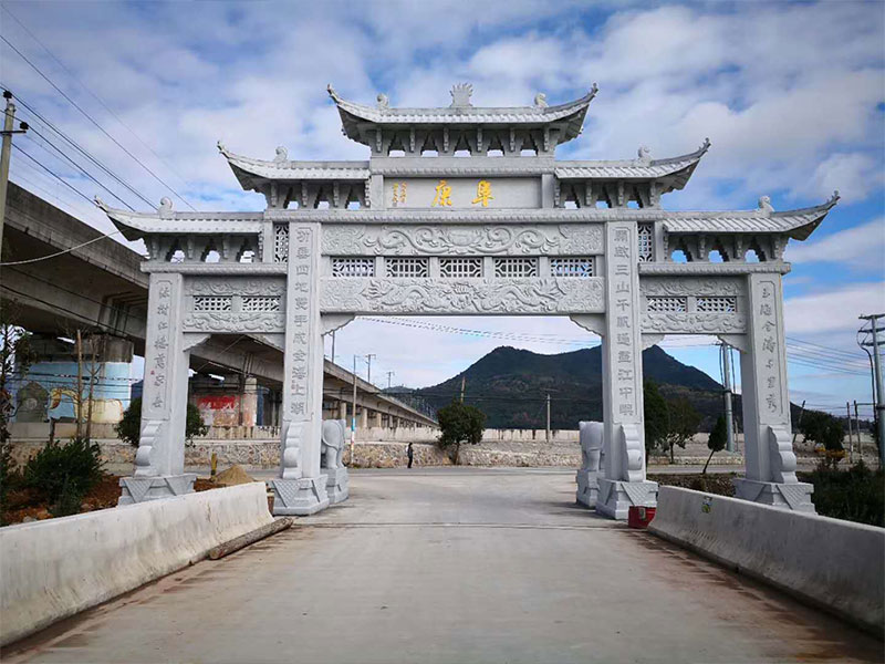 村口花崗巖石牌坊案例