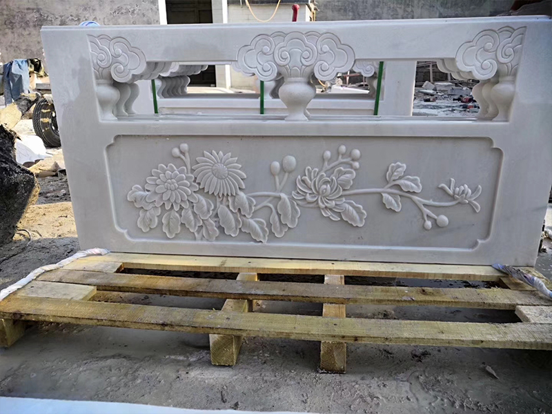 漢白玉四季花草梅蘭竹菊雕花欄桿