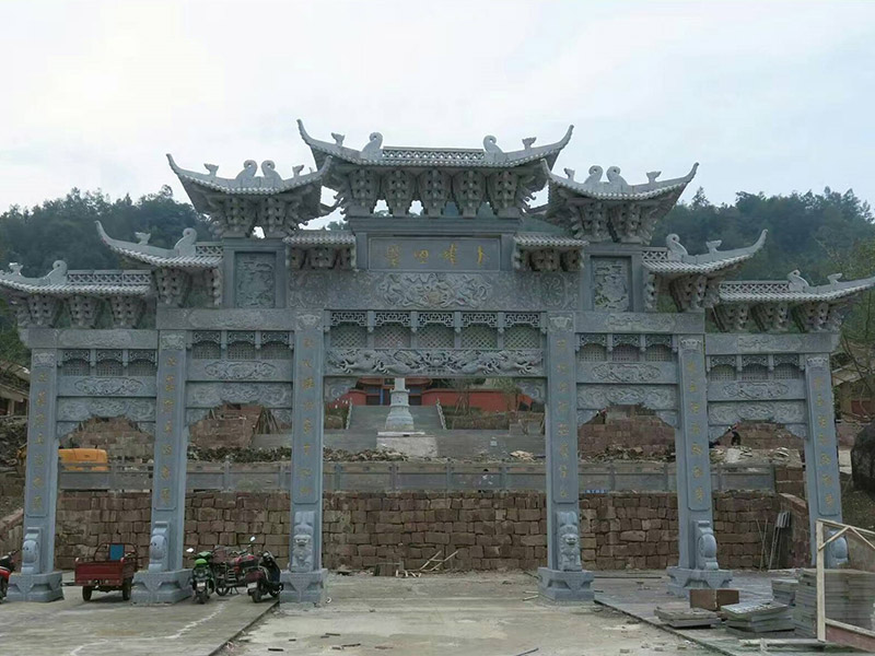 寺廟青石五門石牌坊