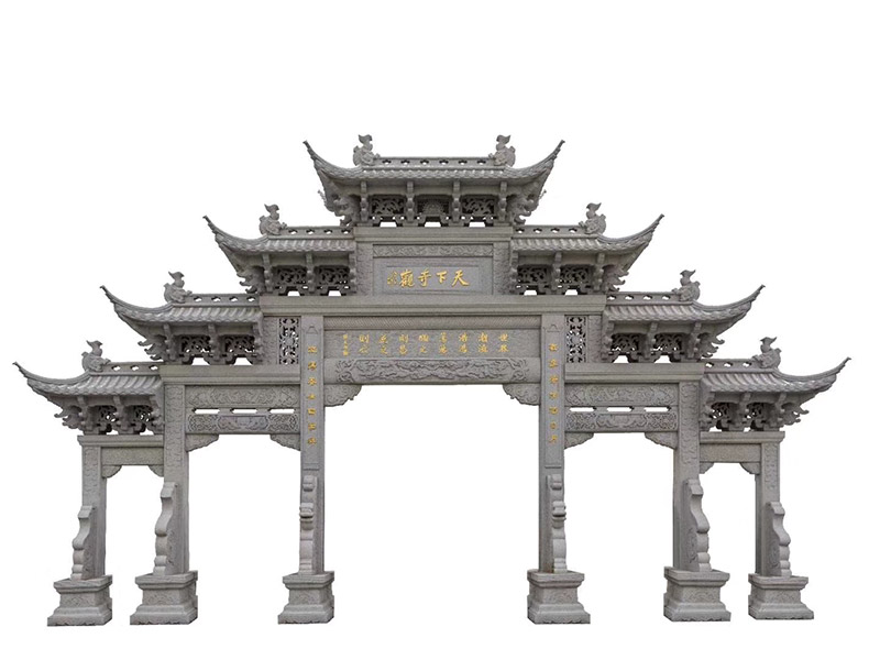 寺廟花崗巖五門石牌坊