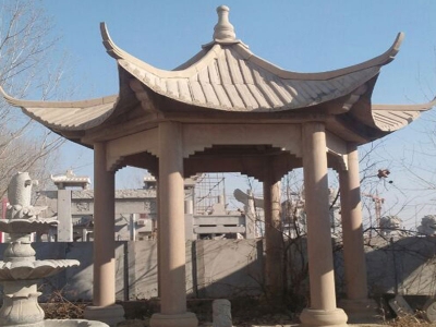  砂巖單層石涼亭 