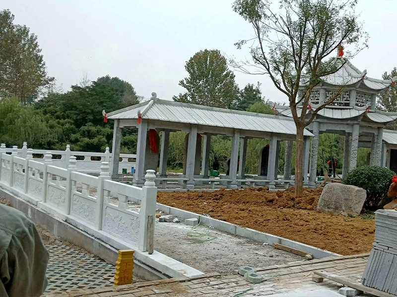 漢白玉四季花草梅蘭竹菊雕花欄桿