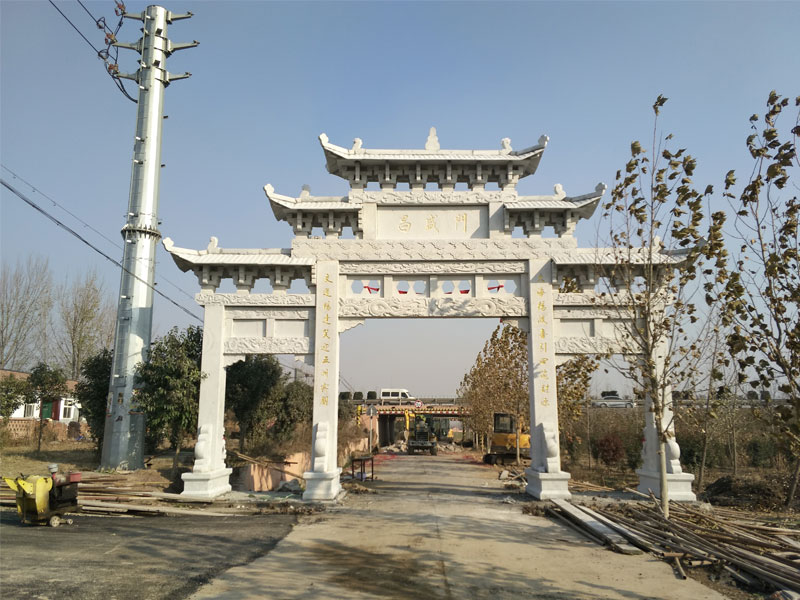 芝麻白牌坊安裝案例